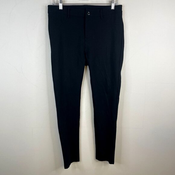Garnet Hill Parisian Girl Minimalist Knit Pants 8 Black Tapered Work Office - Picture 1 of 12